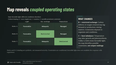 Basalt / Bloom: A parameter map reveals coupled operating states. Slide 10 from the same deck.
