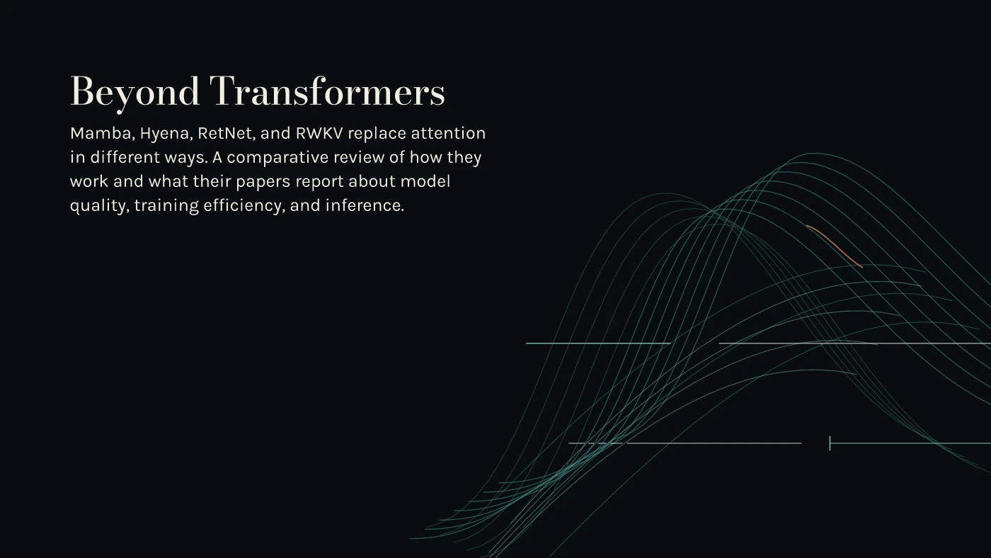Nocturne / Instrument design: slide 1 from Beyond Transformers: Four Routes to Efficient Language Modeling. Actual Prestilla output from a generated theme.
